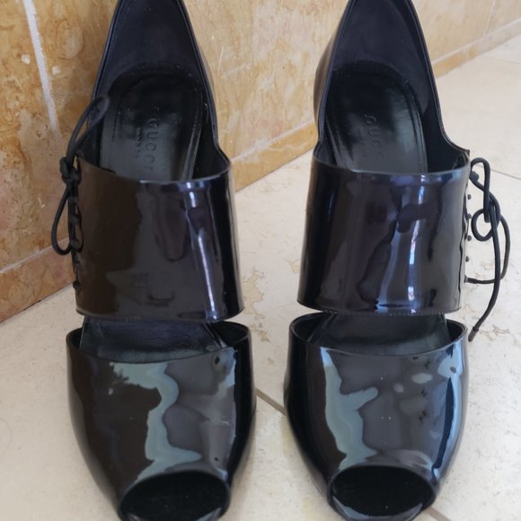 Gucci   black shiny shoes 7,5 - Picture 2 of 4